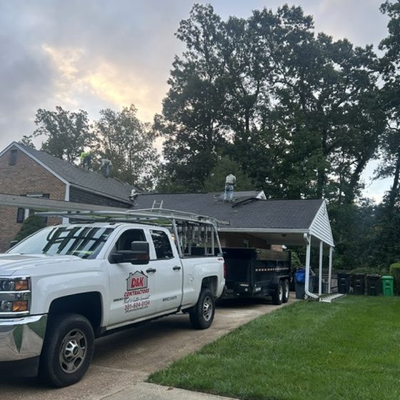 Gutter and fascia line on a completed D&K job